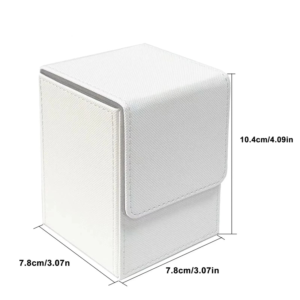 Card Deck Box,Card Deck Case Holds 100+ Sleeved Cards, PU Leather Card Storage Box For TCG game trading cards.